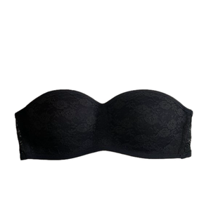 PINK Victoria's Secret Black Lace Bandeau Bra